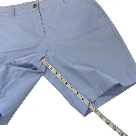 Kim Rogers Womens Light Blue Cotton Blend Flat Front Bermuda Shorts Size 10 - Picture 6 of 10